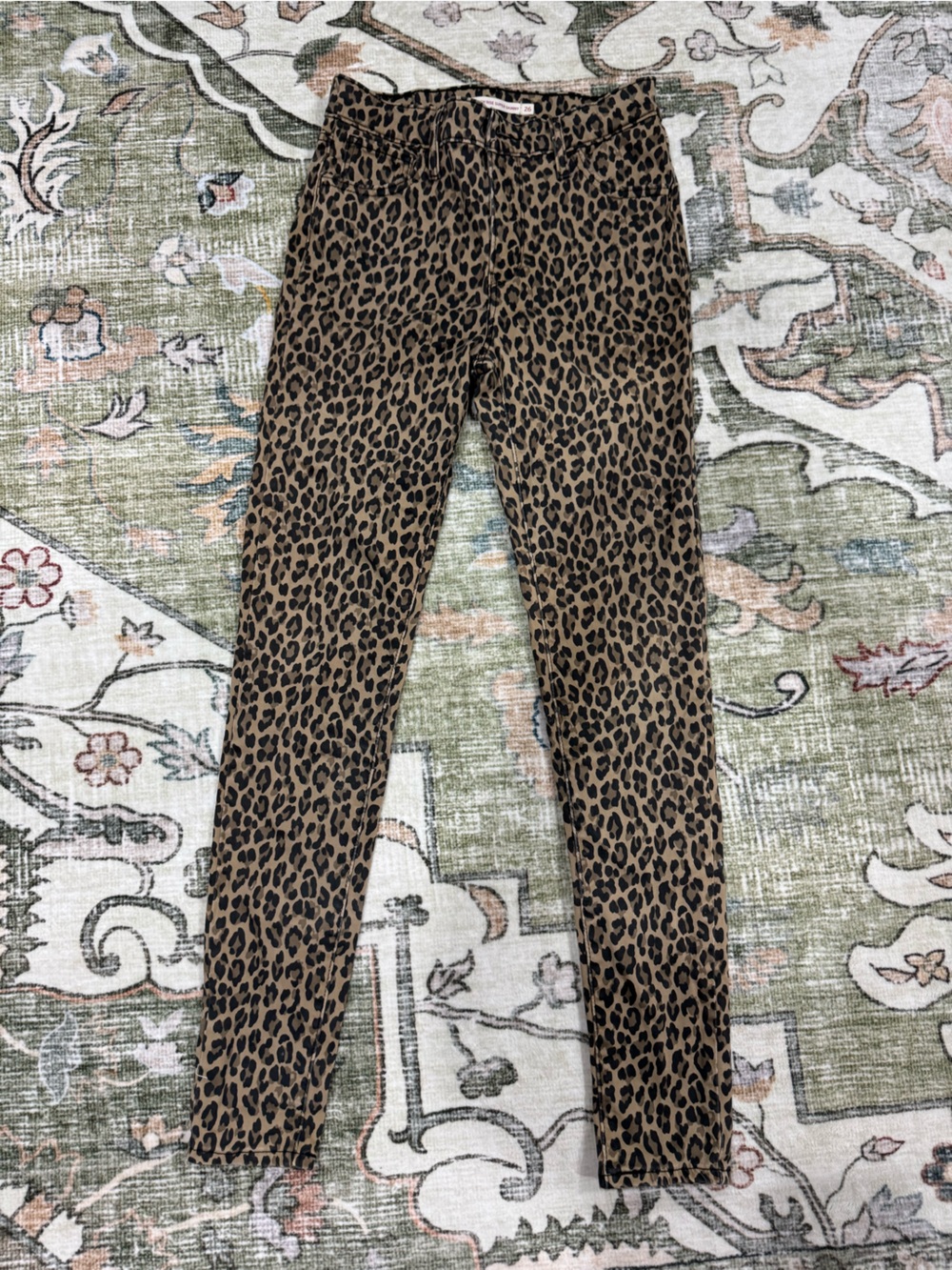 Levi’s super high rise skinny leg leopard print jeans